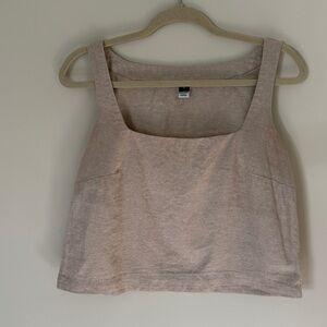 Square neck linen crop tank top (part of matching set - skort also available!)